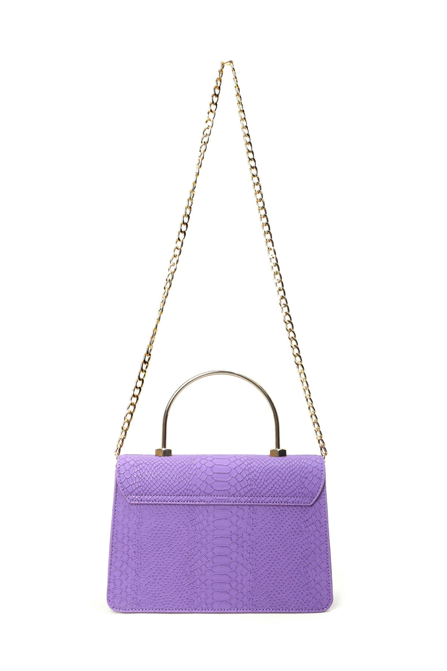 The "Q" Gold Handle Bag-Purple