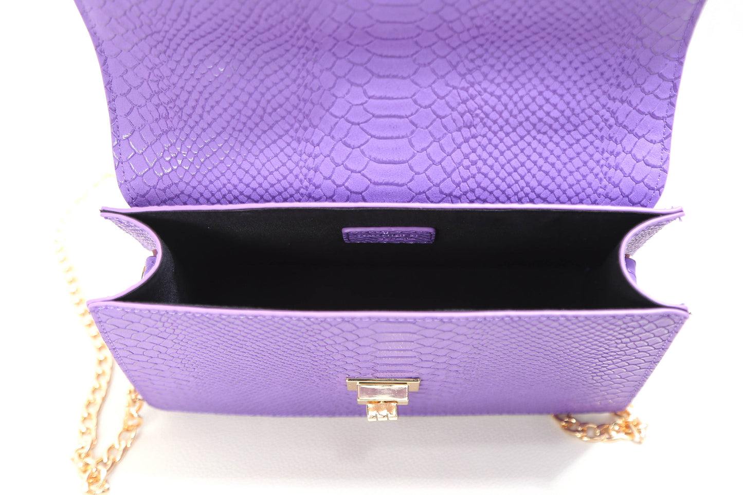 The "Q" Gold Handle Bag-Purple